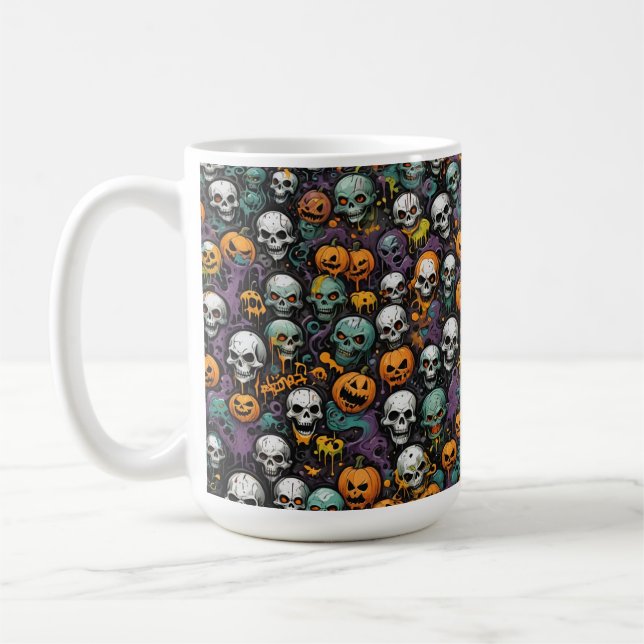Graffiti Skulls Design Kaffeetasse (Links)