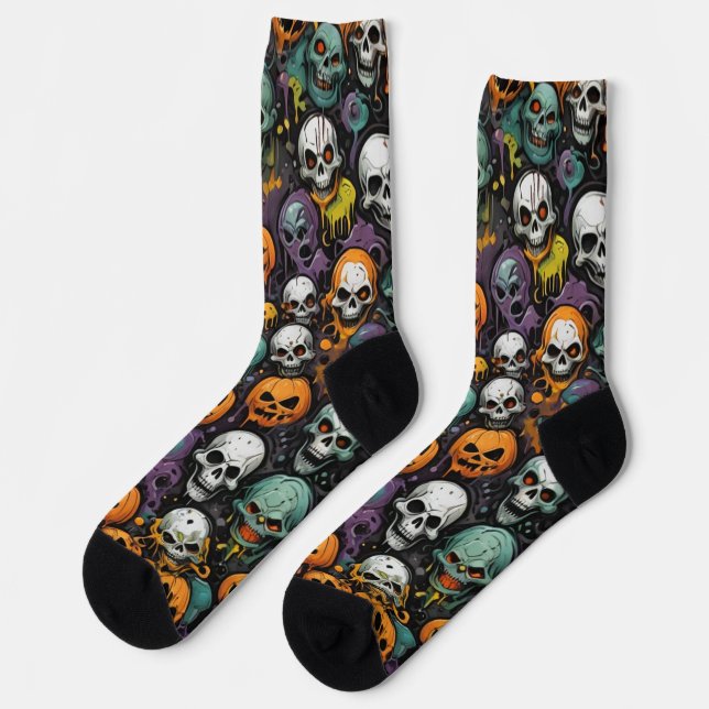 Graffiti Skulls Socken (Linkes Detail)