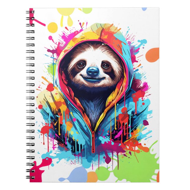 Graffiti Sloth Notizblock (Vorderseite)