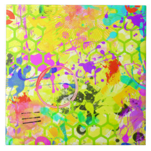 Graffiti Sommer Abstrakt 1 Fliese