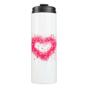 Graffiti spray rosa funkelndes Herz Thermosbecher