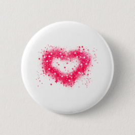 Graffiti Spray rosa funkelndes Herzdesign Button