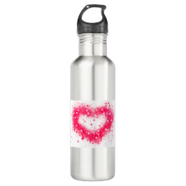 Graffiti Spray rosa funkelndes Herzdesign Edelstahlflasche