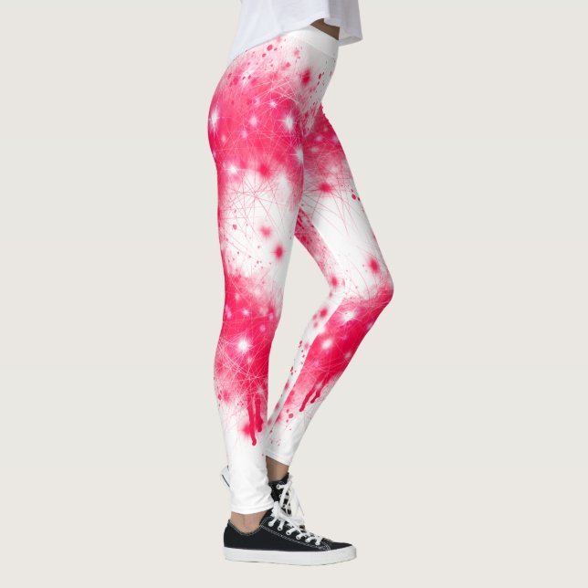 Graffiti Spray rosa funkelndes Herzdesign Leggings (Rechts)