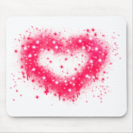 Graffiti Spray rosa funkelndes Herzdesign Mousepad