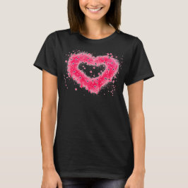Graffiti Spray rosa funkelndes Herzdesign T-Shirt