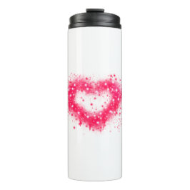 Graffiti Spray rosa funkelndes Herzdesign Thermosbecher