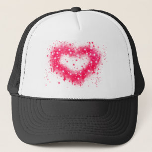 Graffiti Spray rosa funkelndes Herzdesign Truckerkappe