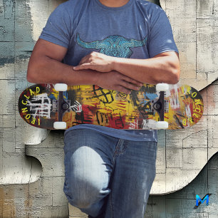 Graffiti-Stil Fette Abstrakte Gestaltung & Urbane  Skateboard