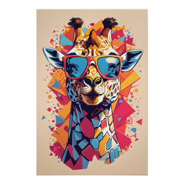 Graffiti-Stil-Giraffenporträt-58567 Poster (Vorderseite)