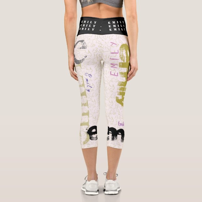 Graffiti-Stil personalisiert Name 5 Buchstaben CL Capri Leggings (Rückseite)
