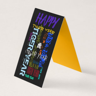 Graffiti-Stil wiederholt Tiger Jahr 2022 FBC Visitenkarten