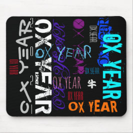 Graffiti-Stil Wiederholung des OX-Jahres 2021-Maus Mousepad