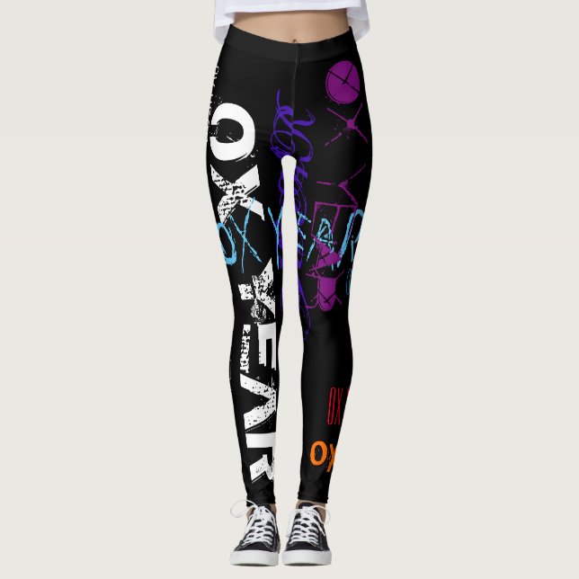 Graffiti-Stil Wiederholung Ox Jahr 2021 Geburtstag Leggings (Vorderseite)