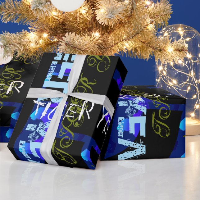 Graffiti-Stil Wiederholung Tiger Jahr 2022 WP Geschenkpapier (Feiertage)