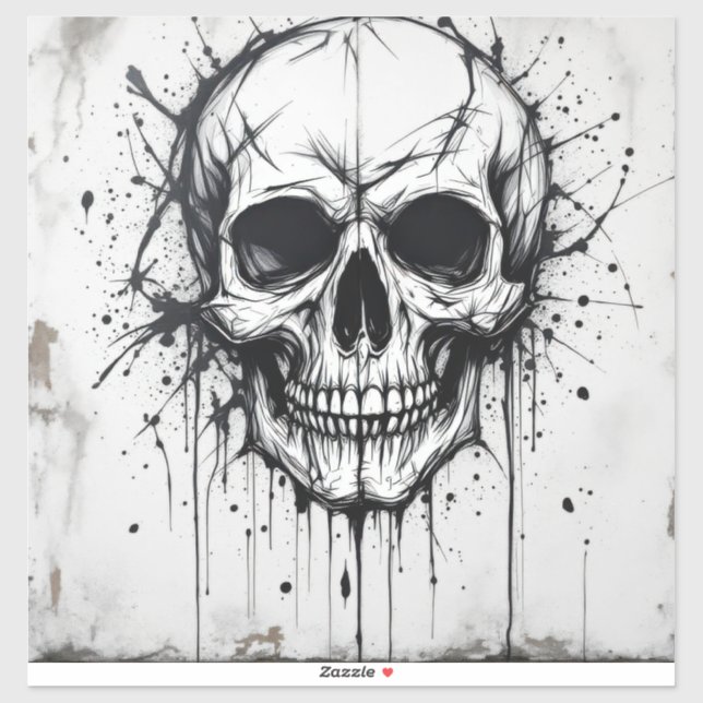 GRAFFITI STILE SKULL STICKER (Blatt)