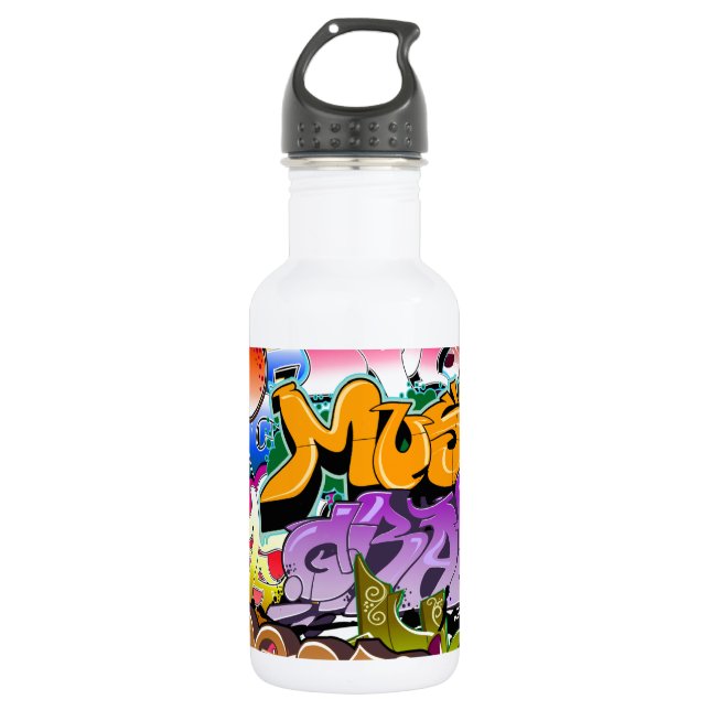 Graffiti-Straßen-Kunst Edelstahlflasche (Vorderseite)