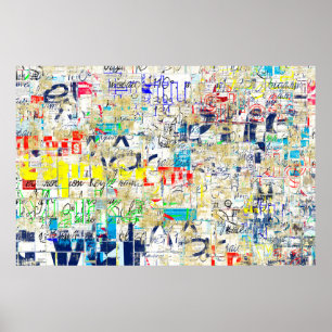 Graffiti Straßenmauer. Grunge Wallart, Straße, Bac Poster