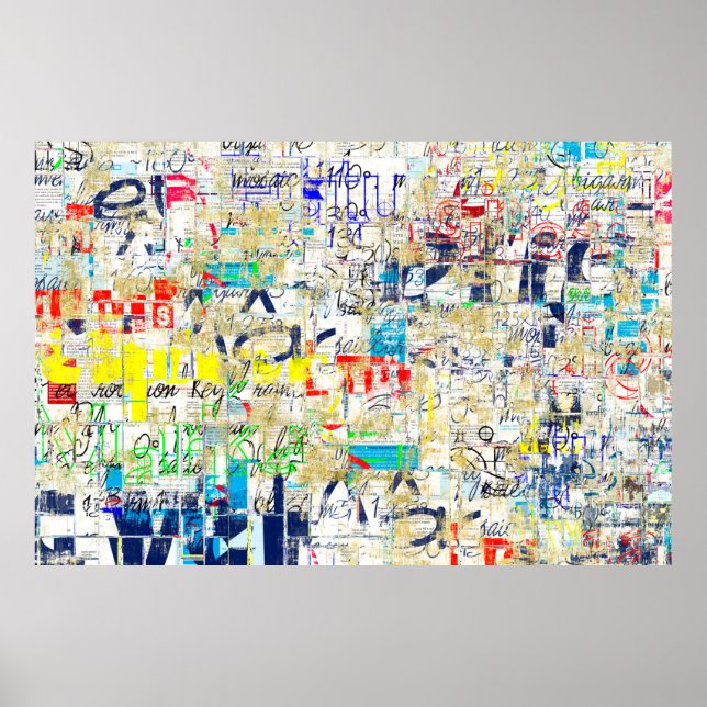 Graffiti Straßenmauer. Grunge Wallart, Straße, Bac Poster (Vorne)