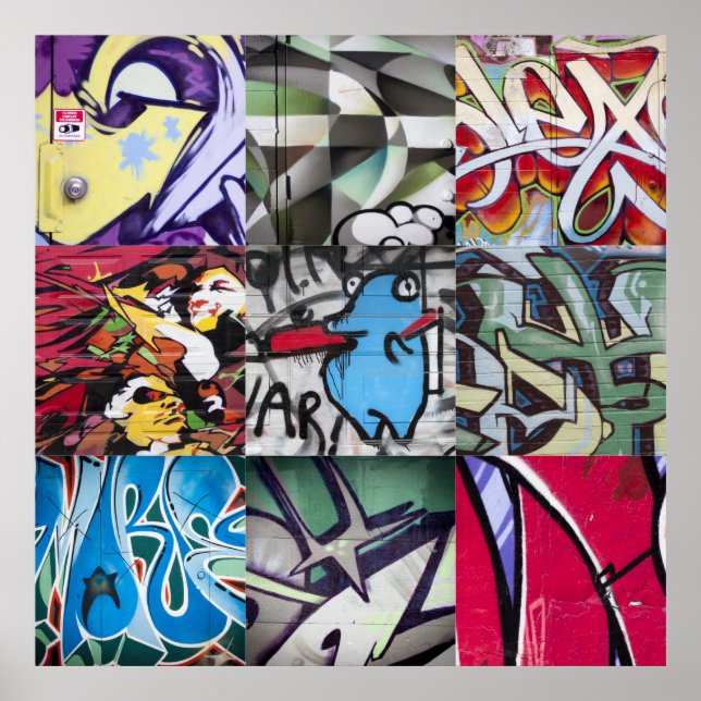 Graffiti (Street Art) Collage Poster (Vorne)
