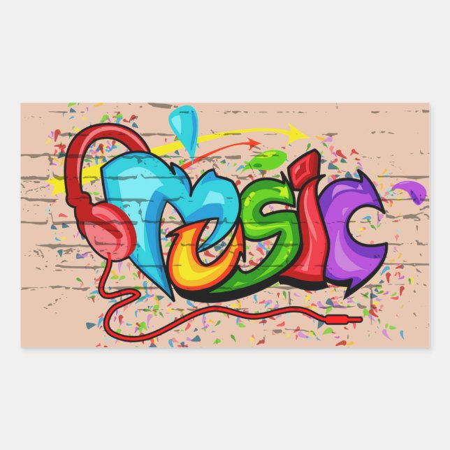 Graffiti Street Art Music Stickers (Vorderseite)