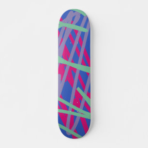 Graffiti Street Art Urban Lines Blue Pink Lila  Skateboard