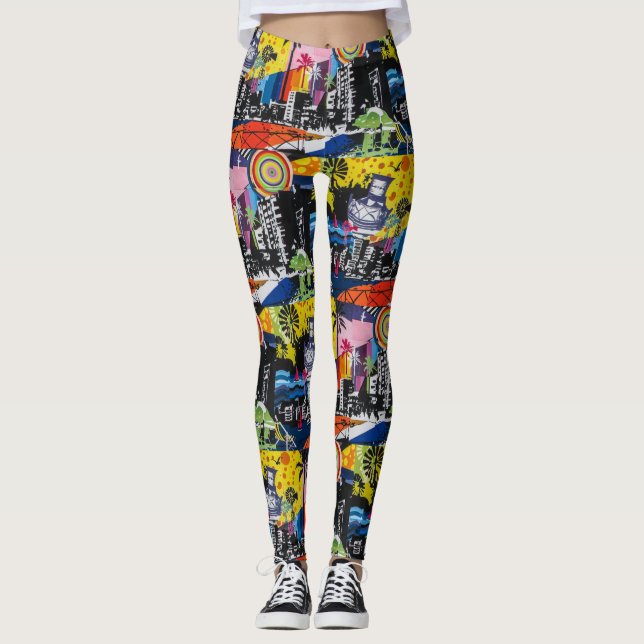 Graffiti Street Art Yoga Pants Leggings (Vorderseite)