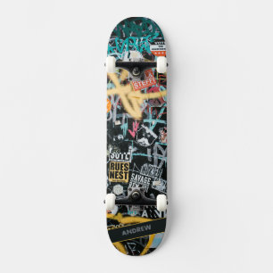 Graffiti Street Skateboard mit Namen