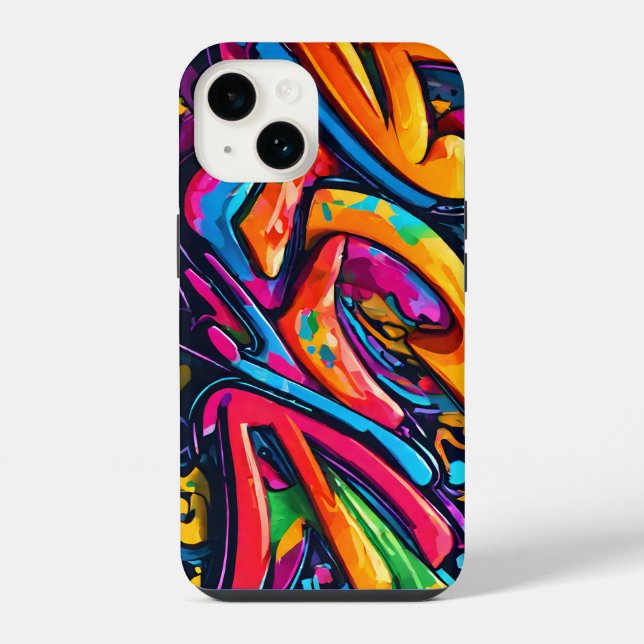 Graffiti-Style abstrakte Kunst iPhone Hülle (Rückseite)