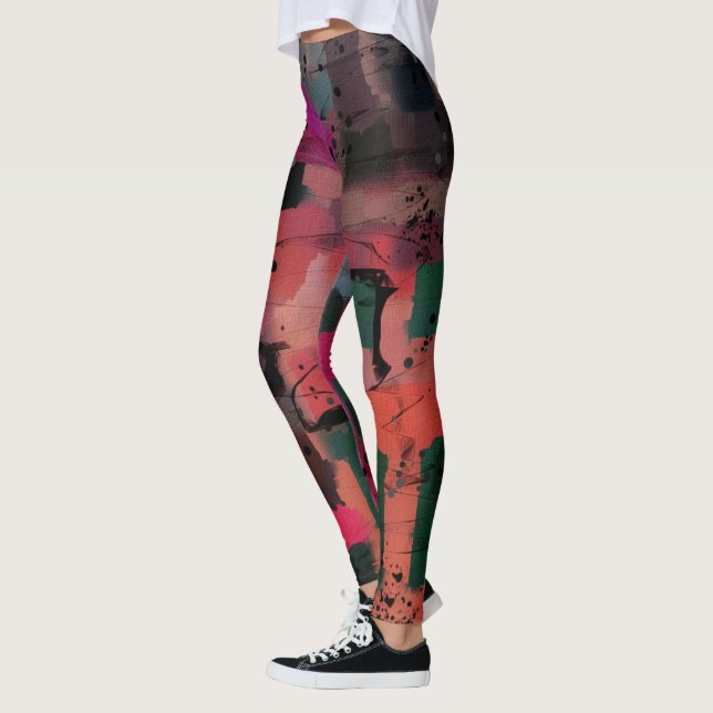 Graffiti Style Abstrakte Kunst Leggings (Links)