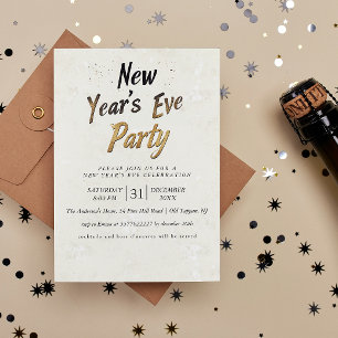Graffiti Style Beige Silvester Party Einladung