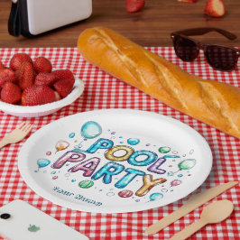 Graffiti Style Buchstaben und Balloons I Pool Part Pappteller