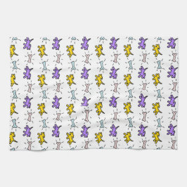 Graffiti style Dogs and Bones White Dog Handtuch 7