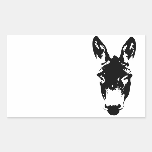 Graffiti Style Donkey oder Mule Street Art Zeichne Rechteckiger Aufkleber (Vorderseite)
