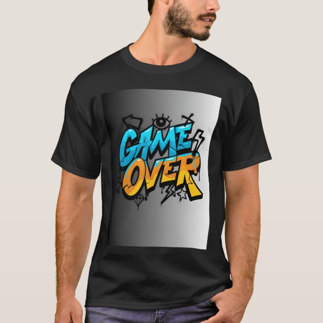 Graffiti Style Game Over Illustration friends gift T-Shirt (Vorderseite)