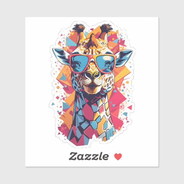 Graffiti Style Giraffe Portrait-58567 Aufkleber (Blatt)