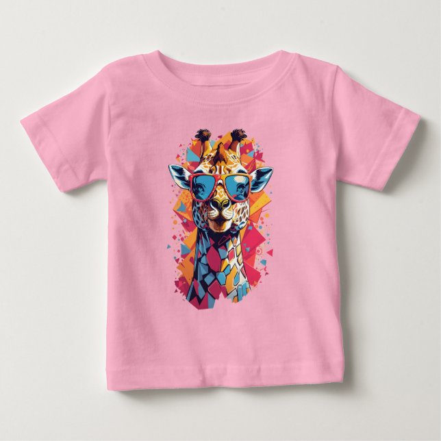 Graffiti Style Giraffe Portrait-58567 Baby T-shirt (Vorderseite)