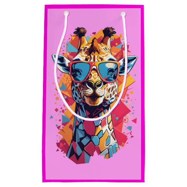 Graffiti Style Giraffe Portrait-58567 Kleine Geschenktüte (Vorderseite)