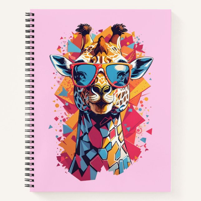 Graffiti Style Giraffe Portrait-58567 Notizbuch (Vorderseite)