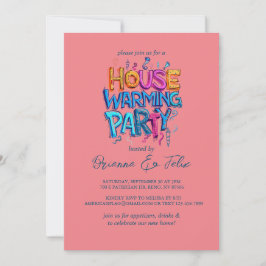 Graffiti Style House Chic Erwärmung Party Einladung