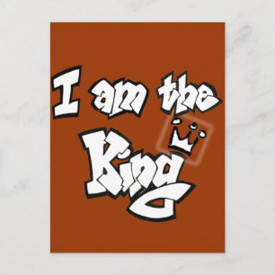 Graffiti Style "I am the King" mit Krone Postkarte