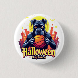 Graffiti Style: Mops Halloween-Basketballschuhe Button