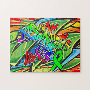 Graffiti Style Organspende Bewusstsein Jigsaw Puz Puzzle