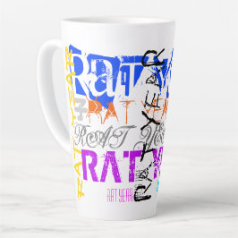 Graffiti style Rat Chinese Year Zodiac L Latte Tas Milchtasse
