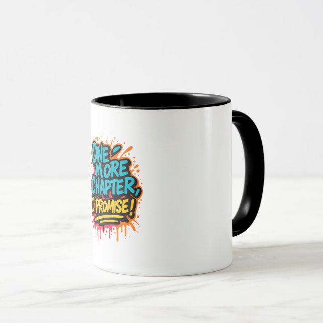 Graffiti-Style Reading Quote T-Shirt / Book Lover  Tasse (VorderseiteRechts)