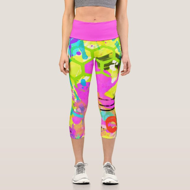 Graffiti Summer Capri Leggings (Vorderseite)