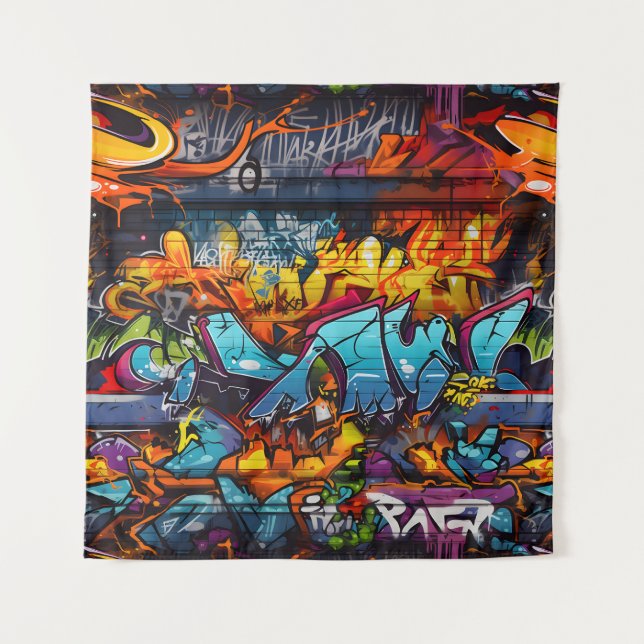 Graffiti Tapestry Wandteppich (Vorderseite)