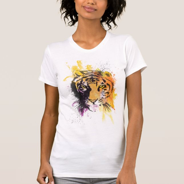 Graffiti-Tiger-Damen-T - Shirt (Vorderseite)