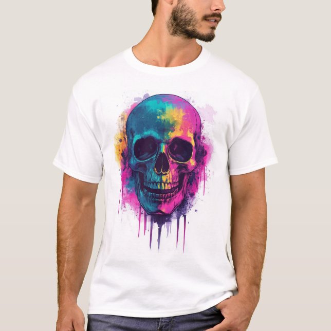 Graffiti-Totenkopf-Rebell T-Shirt (Vorderseite)