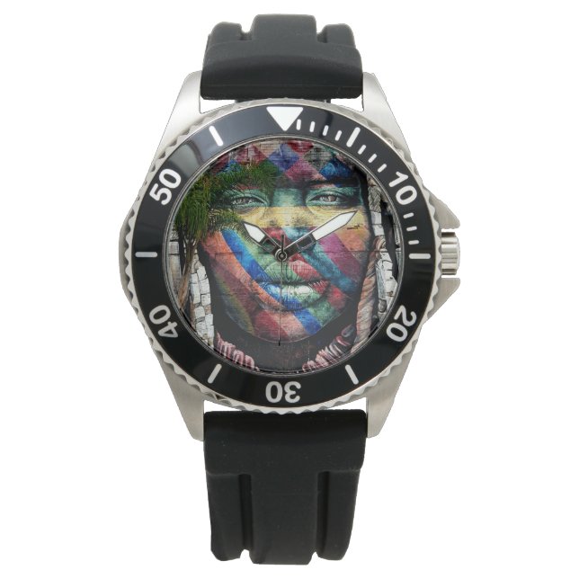 Graffiti Tribe Art Armbanduhr (Vorderseite)